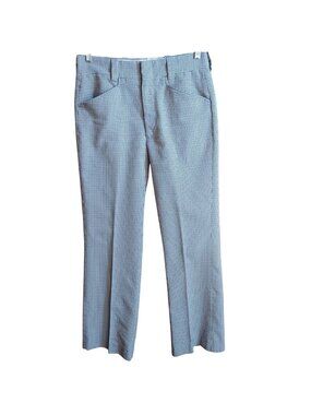 31x30 True Vintage Mens Knit Pants Houndstooth Flare Bootcut 1970's Disco